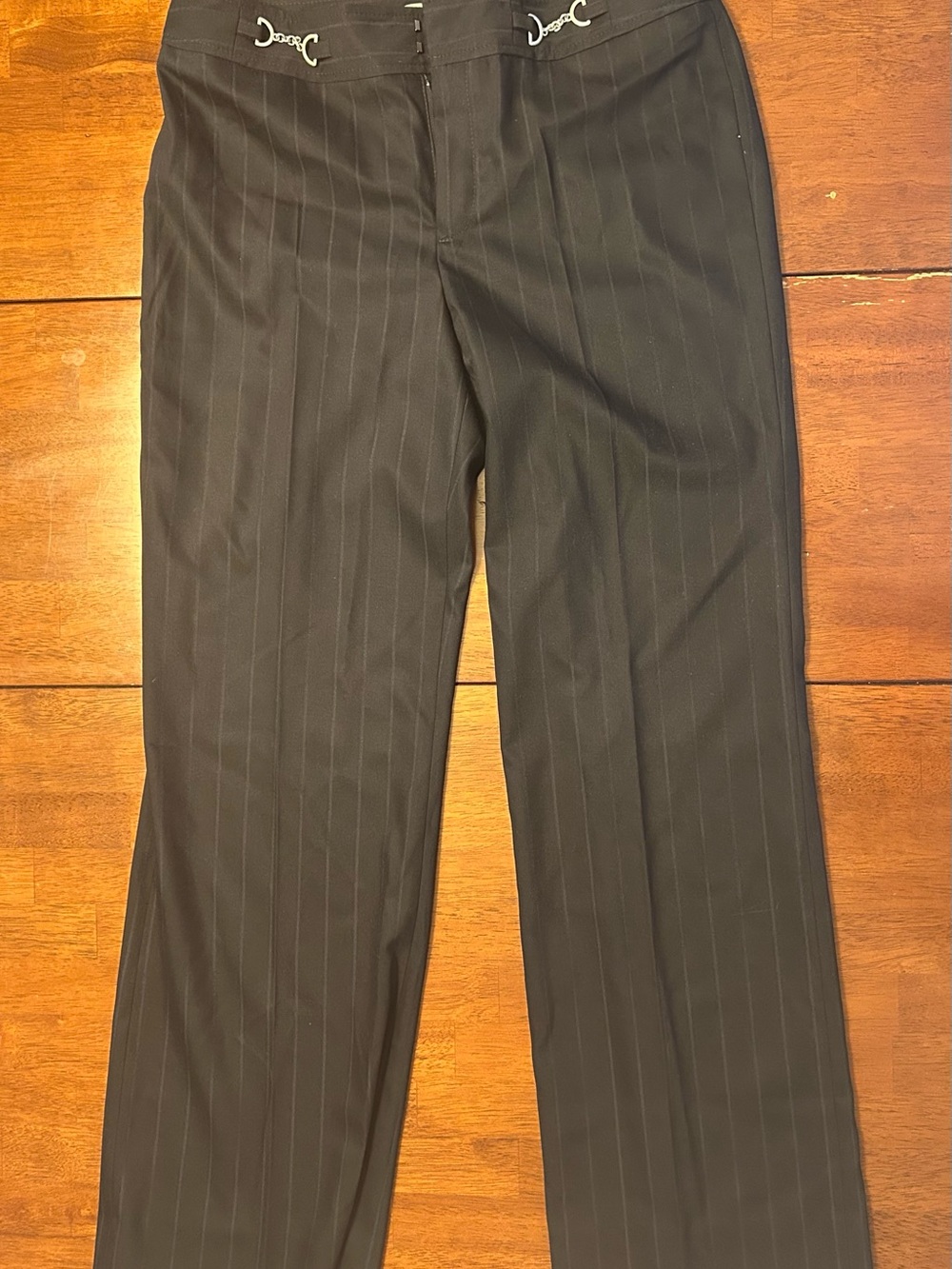 Ann Taylor Women Black Pinstripe Dress Pants | Size 6